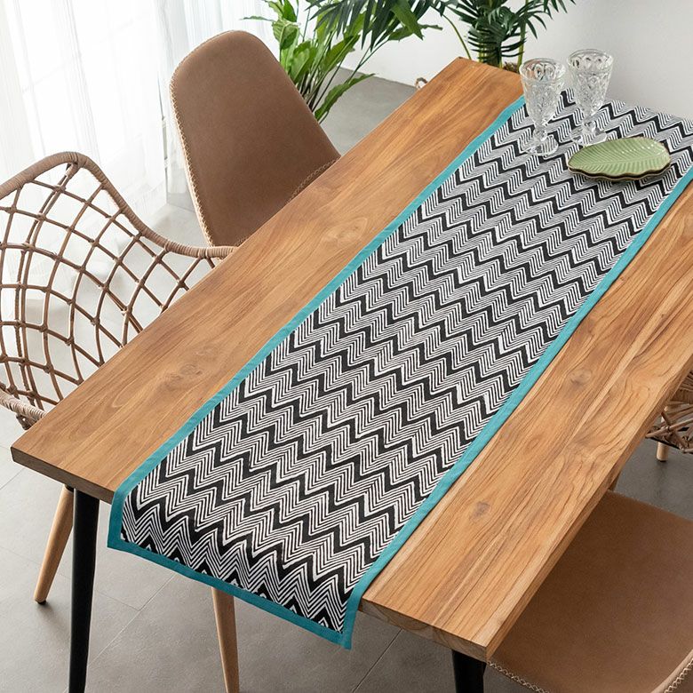 テーブルランナー インド ブロック プリント 柄 綿 コットン W 150cm D