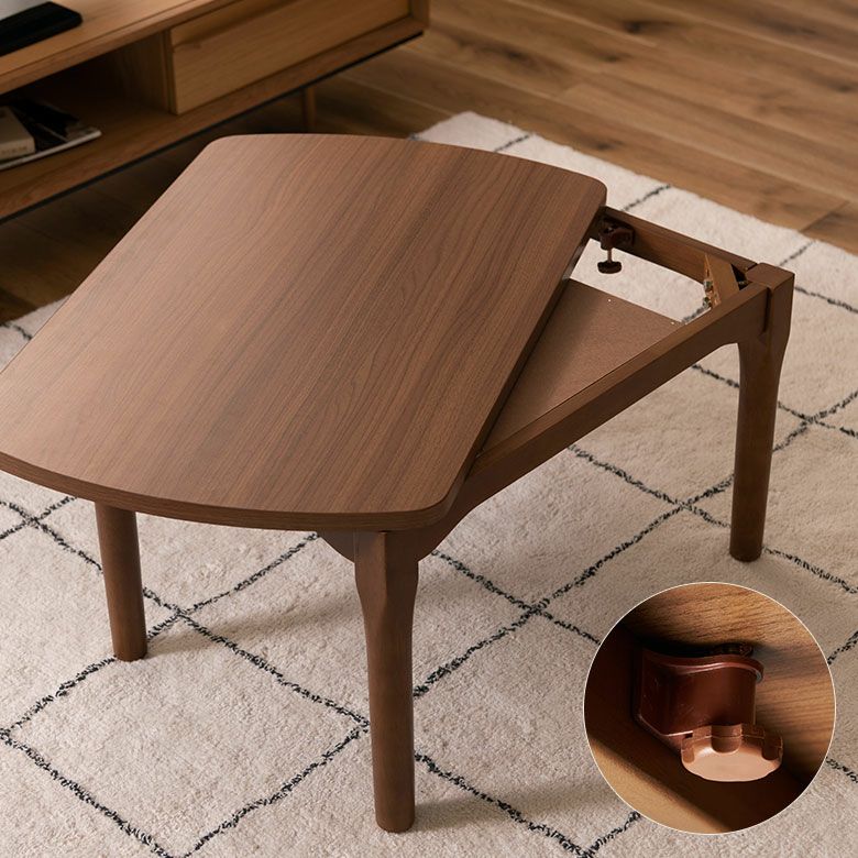 テーブル こたつ こたつテーブル 木製 天然木 約 W 80cm D 50cm H 40