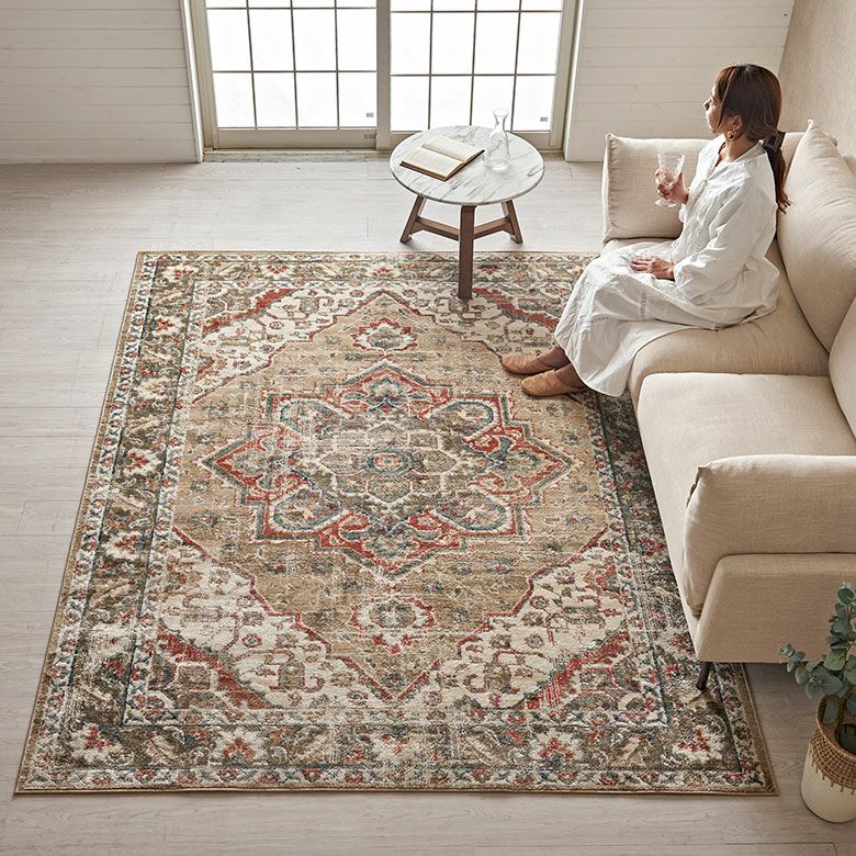 ラグ ラグマット ウィルトン織 メダリオン柄 エジプト製 約 200×250cm