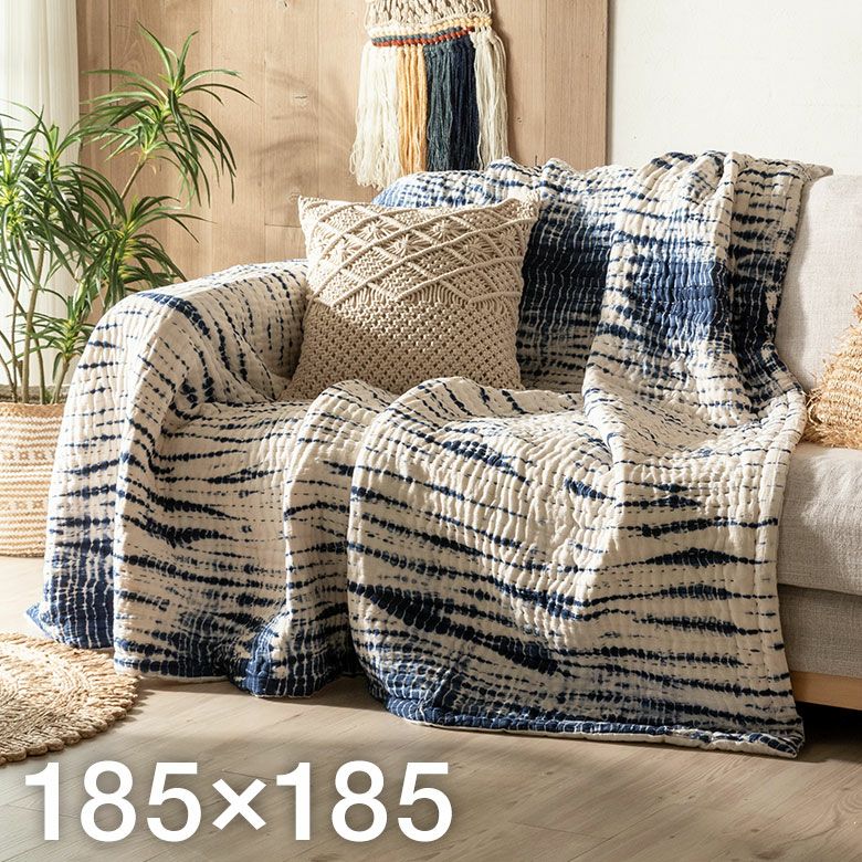 越後片貝紺仁藍染 炬燵カバー ソファカバー ベッドカバー ELEMENTS