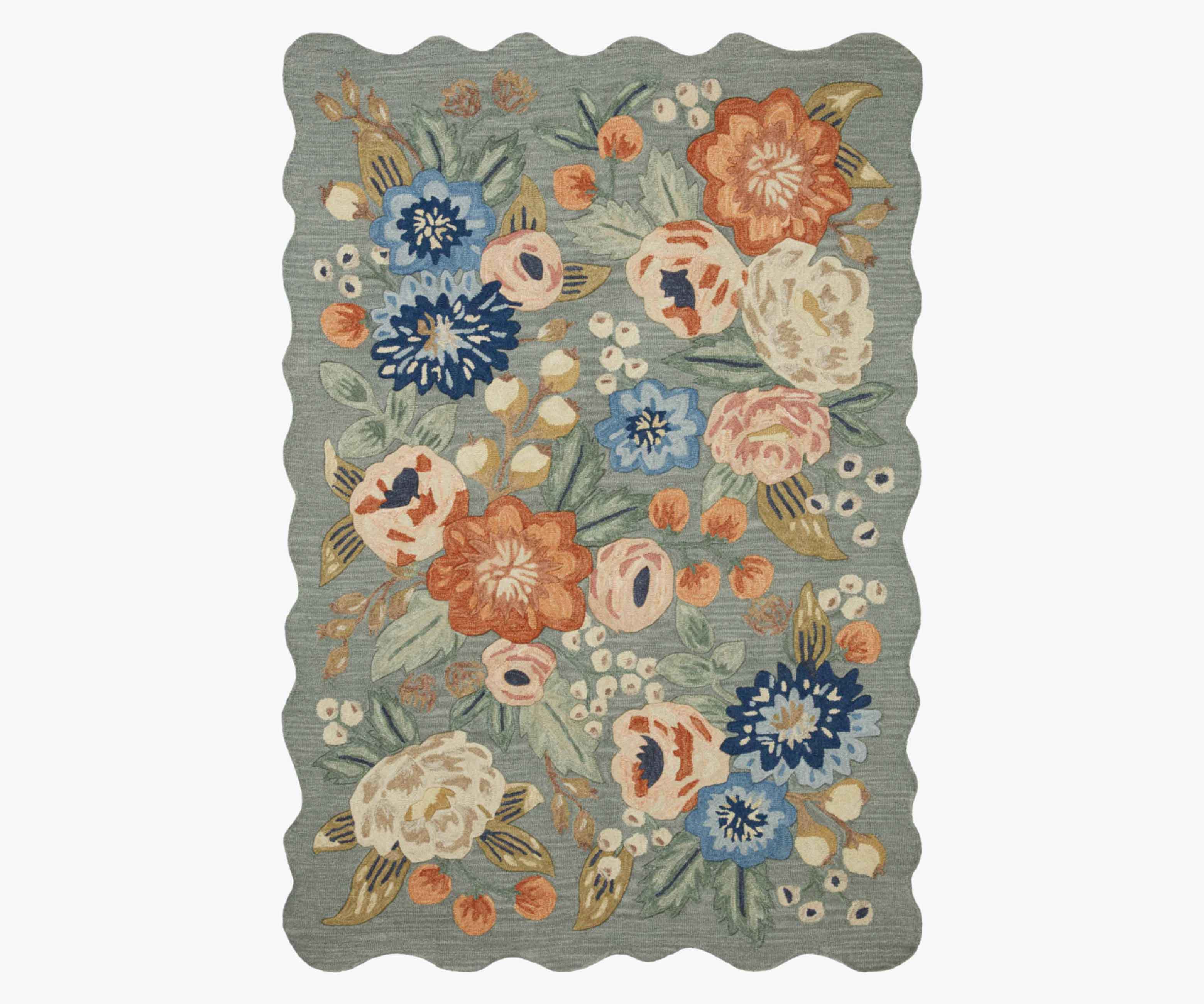 Vintage Blossoms Wool-Hooked Rug - Sage – Rifle Paper Co