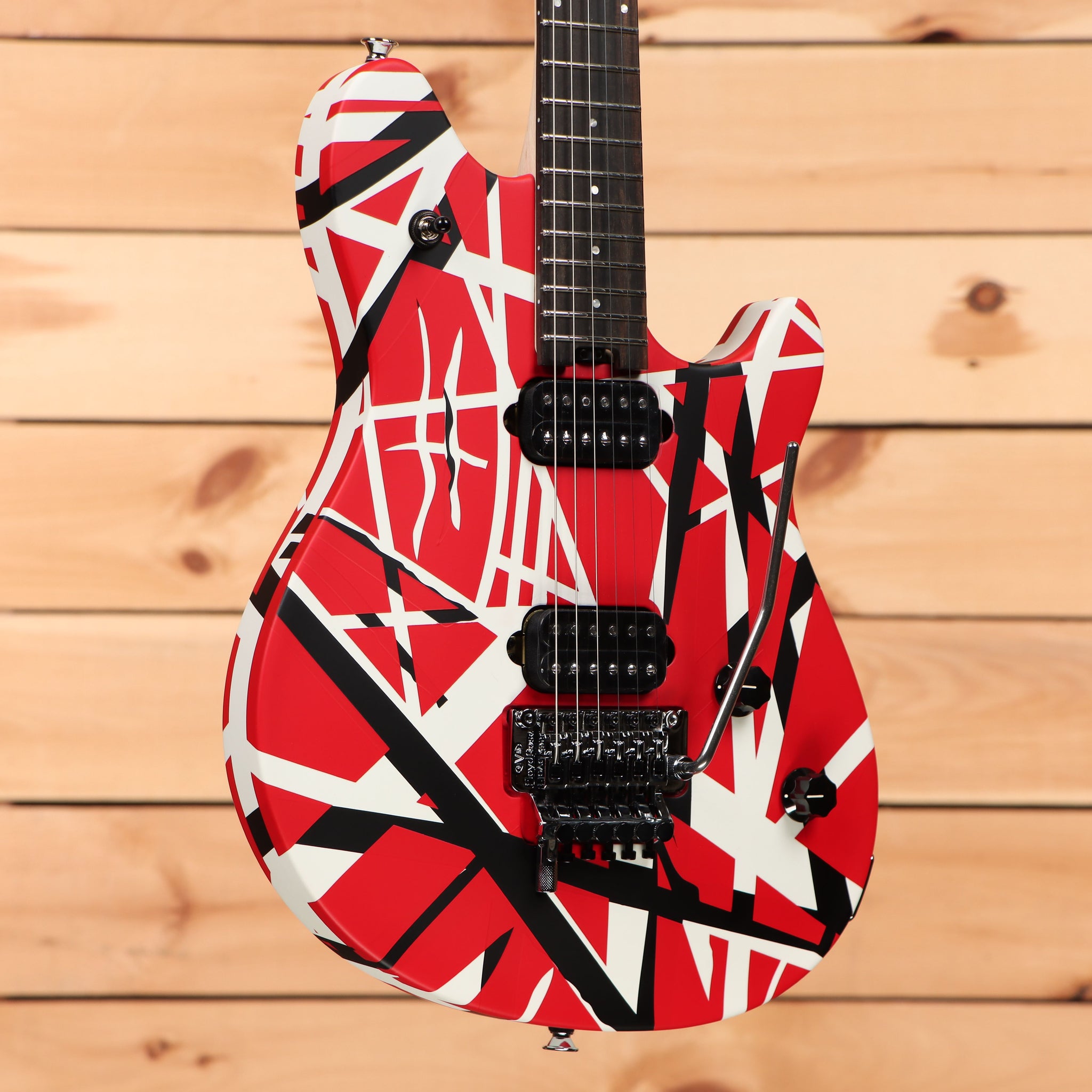 EVH Wolfgang Special Striped Series - Red with Black and White