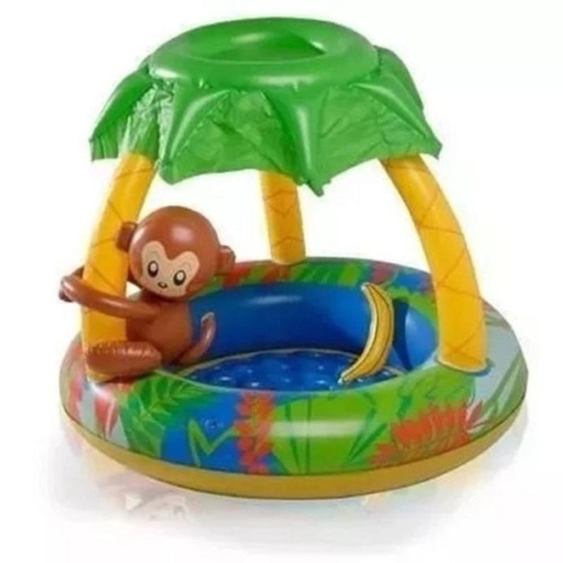 PISCINA INFLAVEL 53 LITROS COM COBERTURA INFANTIL BEBE SUMMER FUN