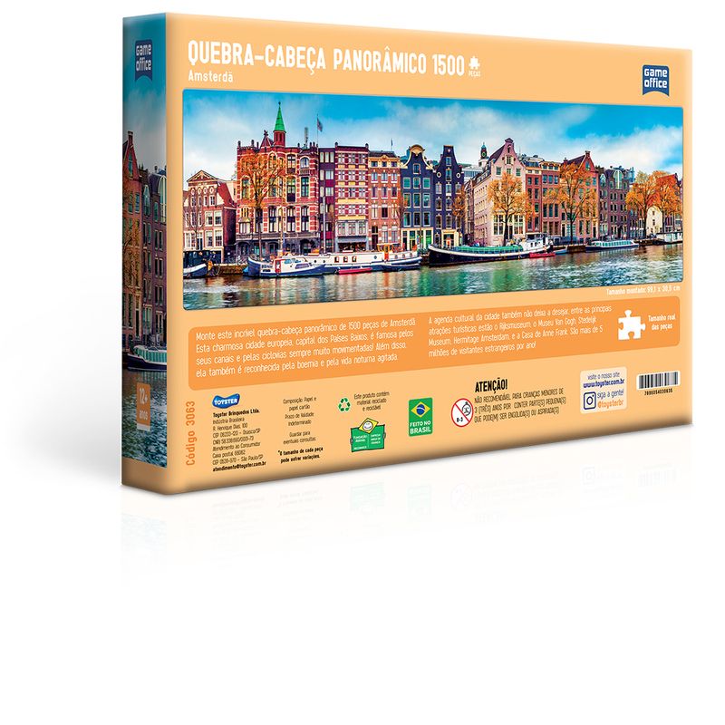 Confira Quebra-Cabeça - Panorâmico - 1500 Peças - Amsterdã
