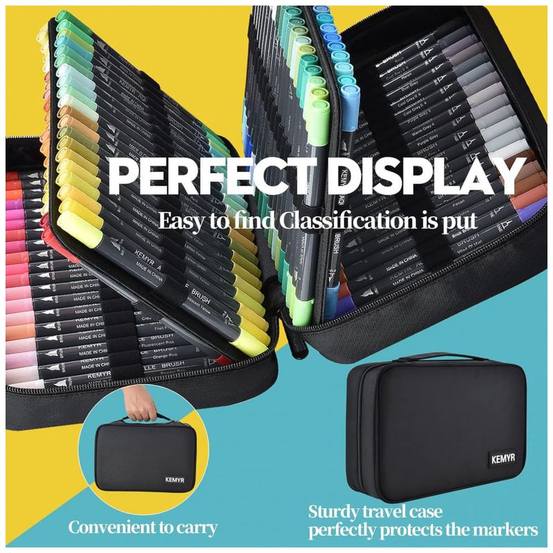 Conjunto de Canetas Artisticas 80 Cores com Ponta Fina e Ponta de