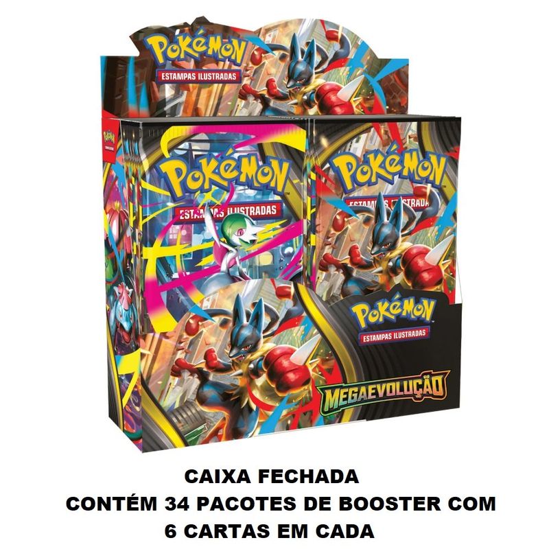 Caixa Pokémon - 36 Booster Mega Evolução | Copag - PBKIDS Brinquedos