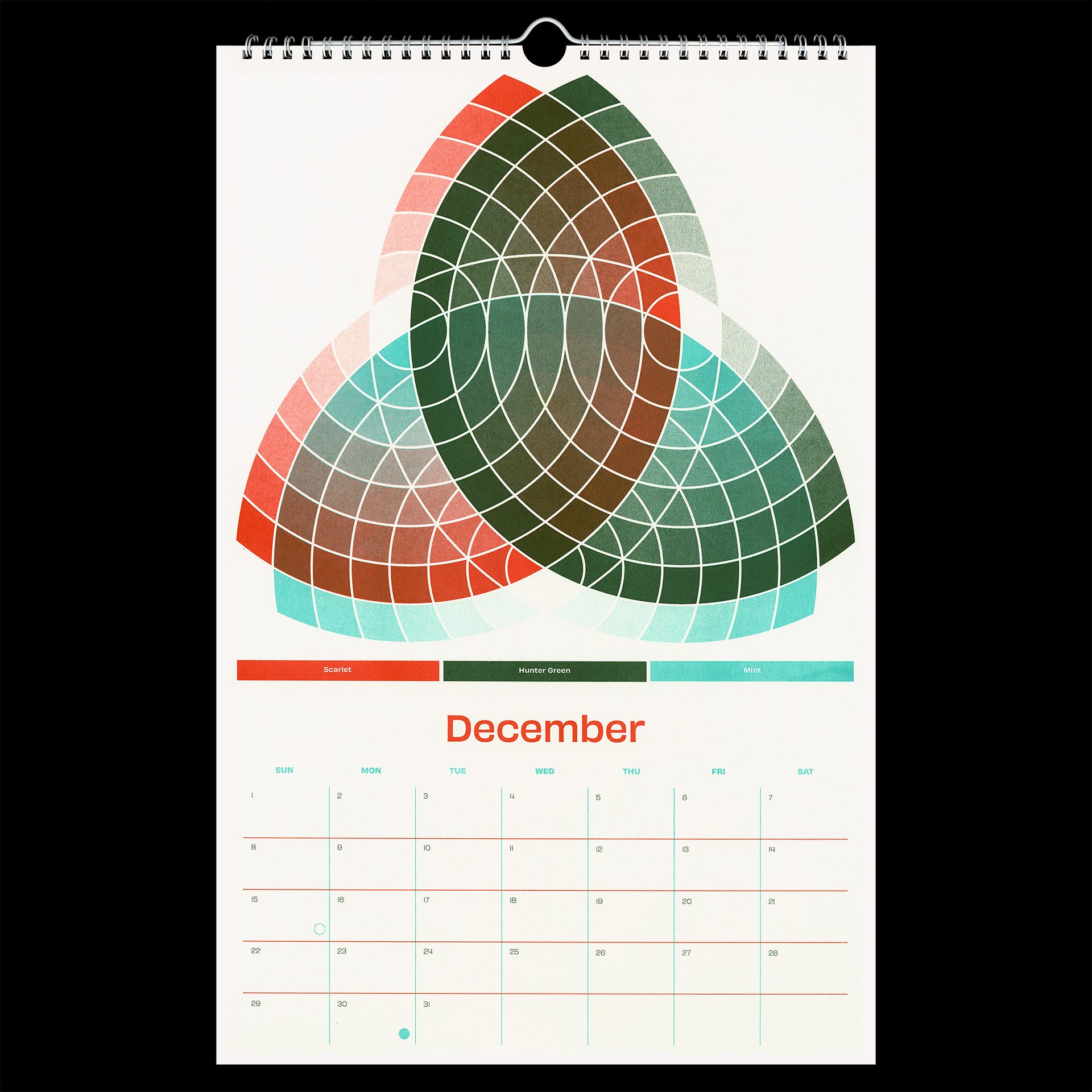 2024 Risograph Trilobe Synoptique Color Chart Calendar FREE US