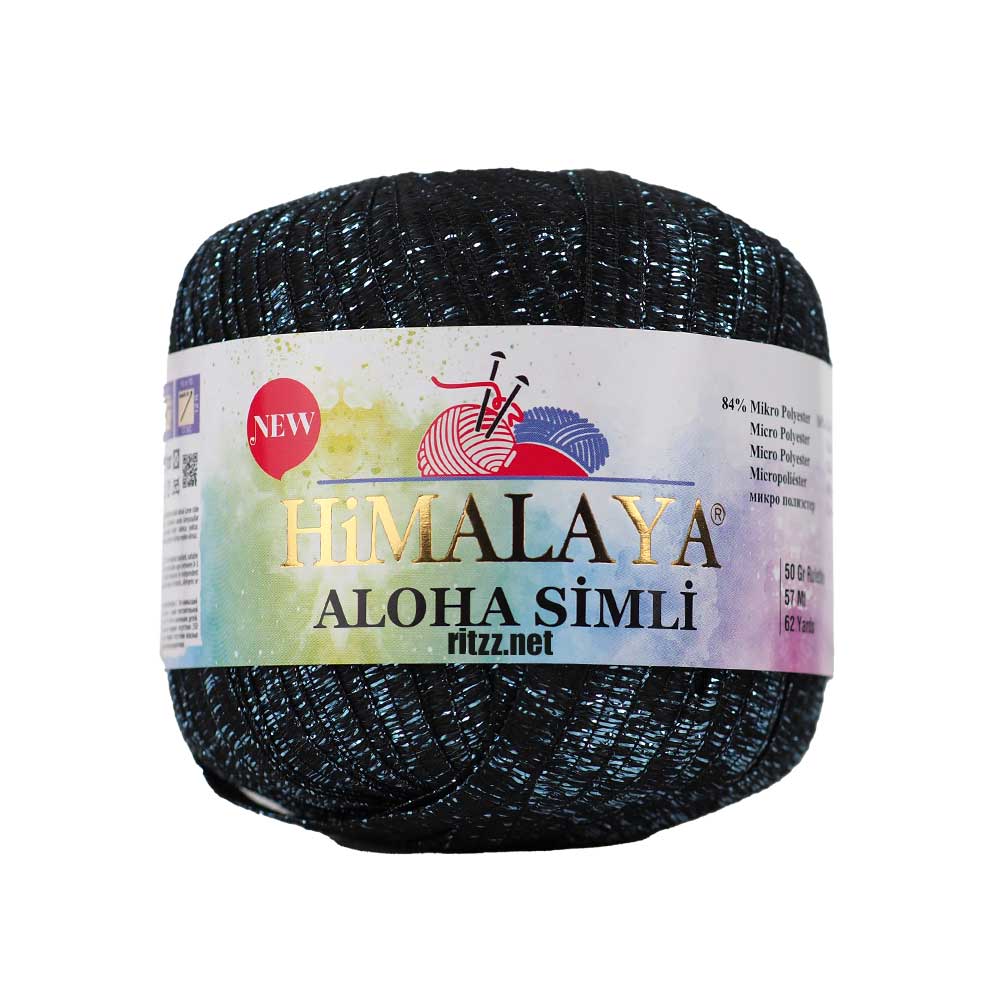 Himalaya Aloha Simli 128-08 Siyah Turkuaz Simli