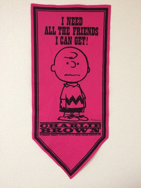 1960's-70's ビンテージ チャーリーブラウン フェルト バナー