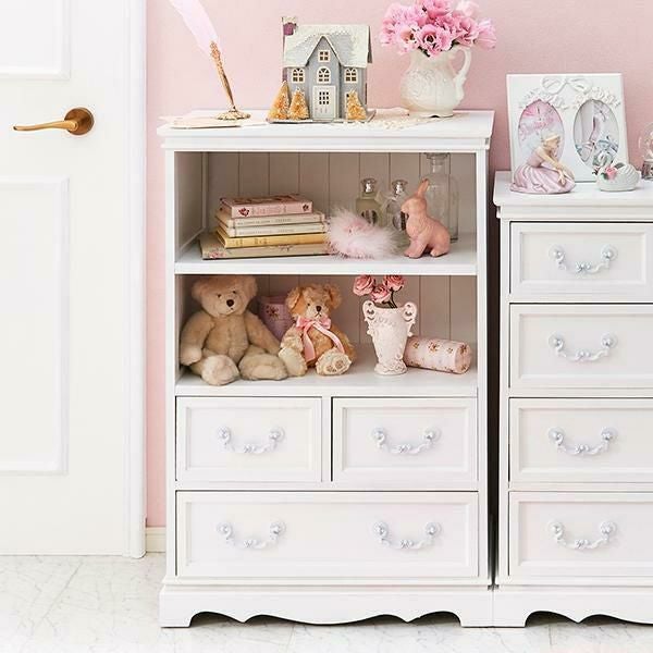 直送】引出付きラック/Neige(ネージュ)｜かわいいお姫様インテリア家具