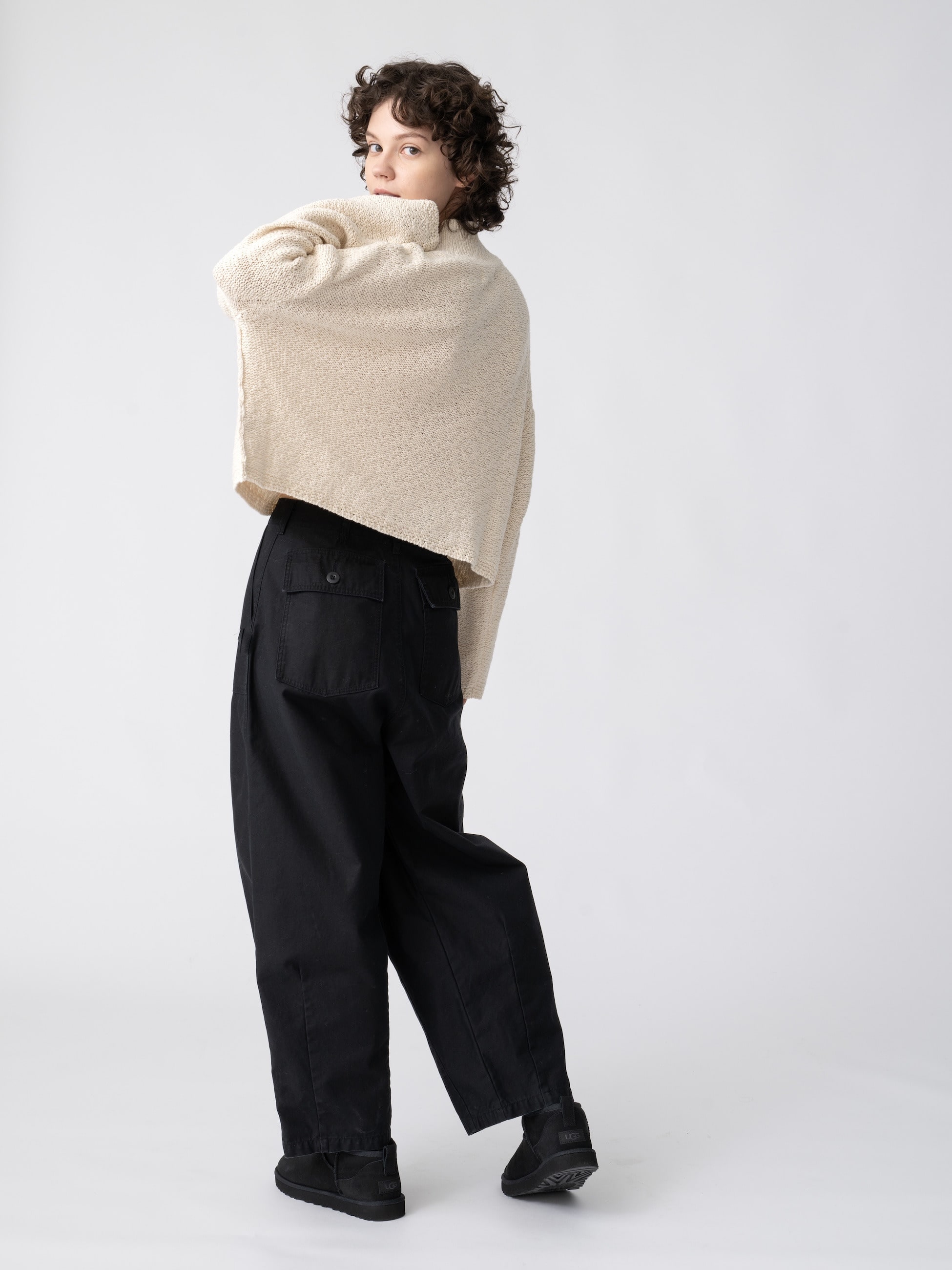 ワイド ミリタリー パンツ（ブラック/ホワイト）｜RHC(アールエイチ