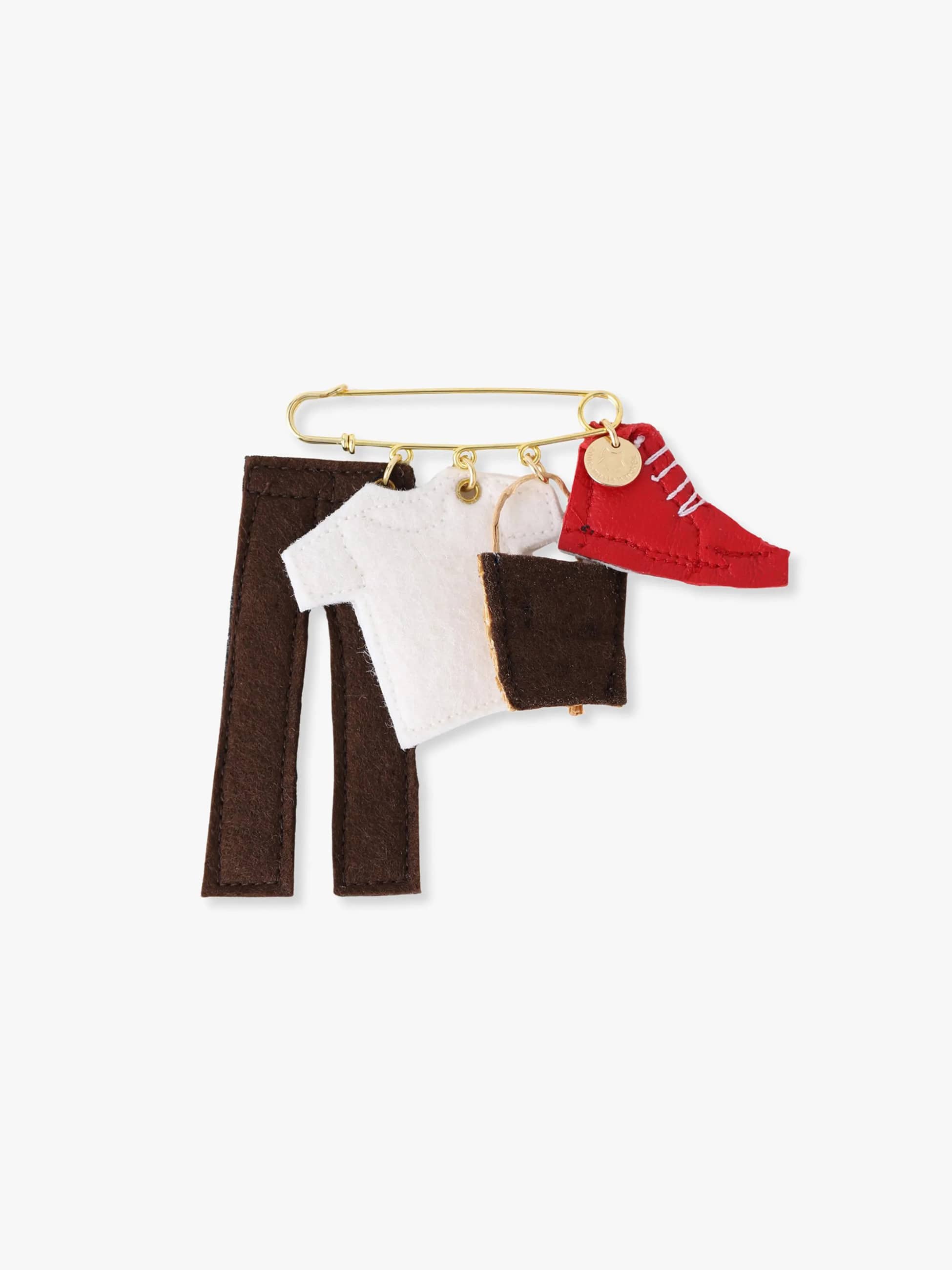 チェックパンツ＆スニーカー ブローチ｜Anne Marie Herckes(アンヌ