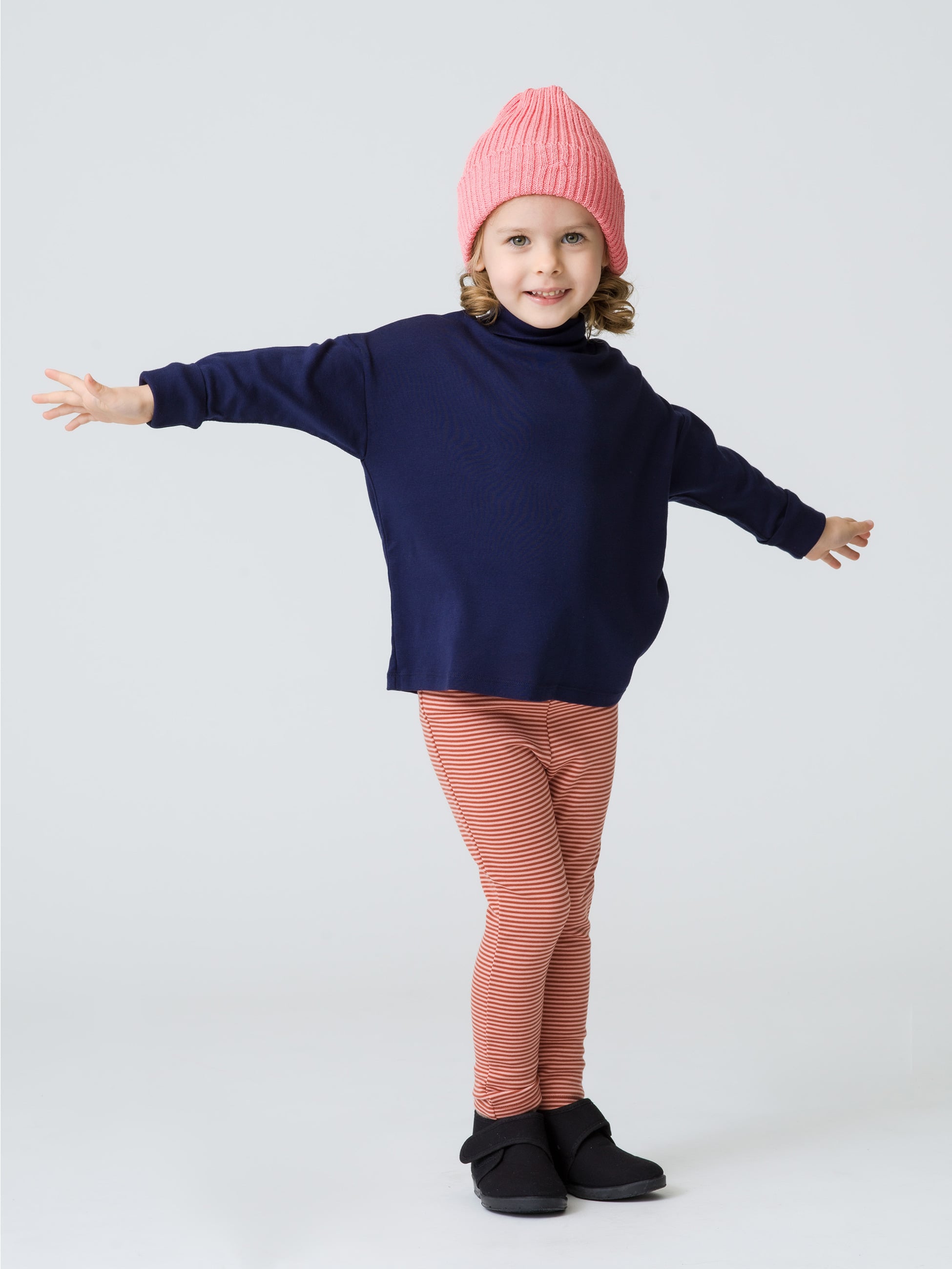 ストレッチ ストライプ レギンス（レッド/ブルー/100-140cm）｜Ron