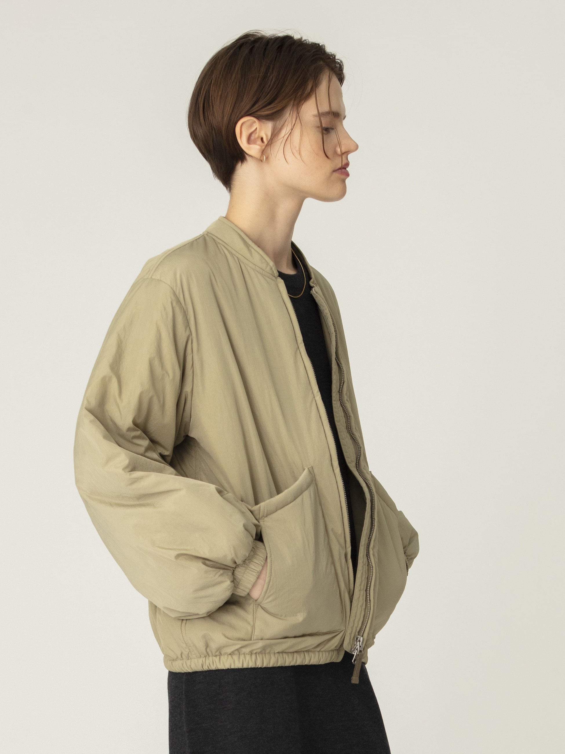 ジップアップ ブルゾン（ブラック/ベージュ）｜RH Vintage(アール