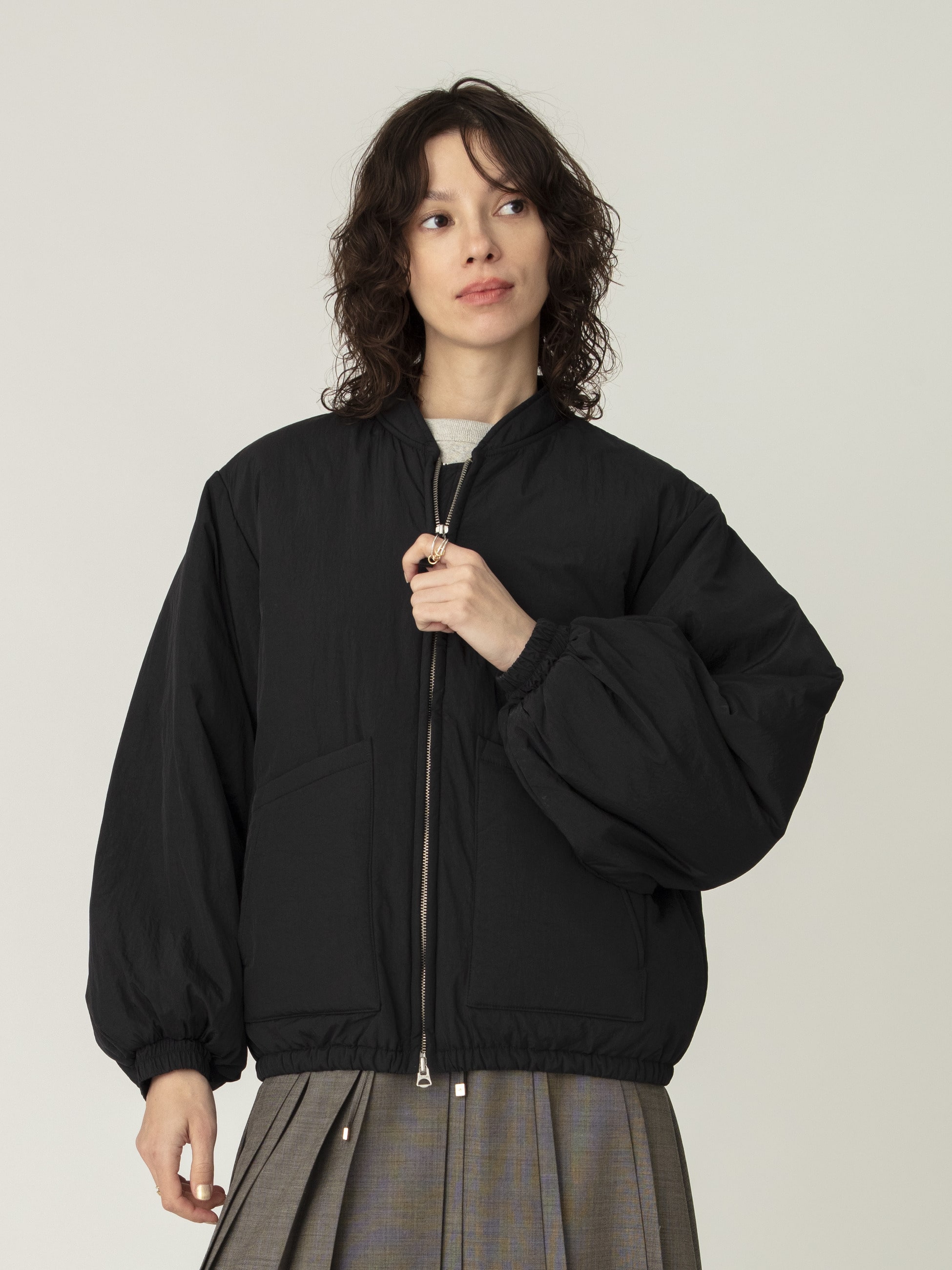 ジップアップ ブルゾン（ブラック/ベージュ）｜RH Vintage(アール