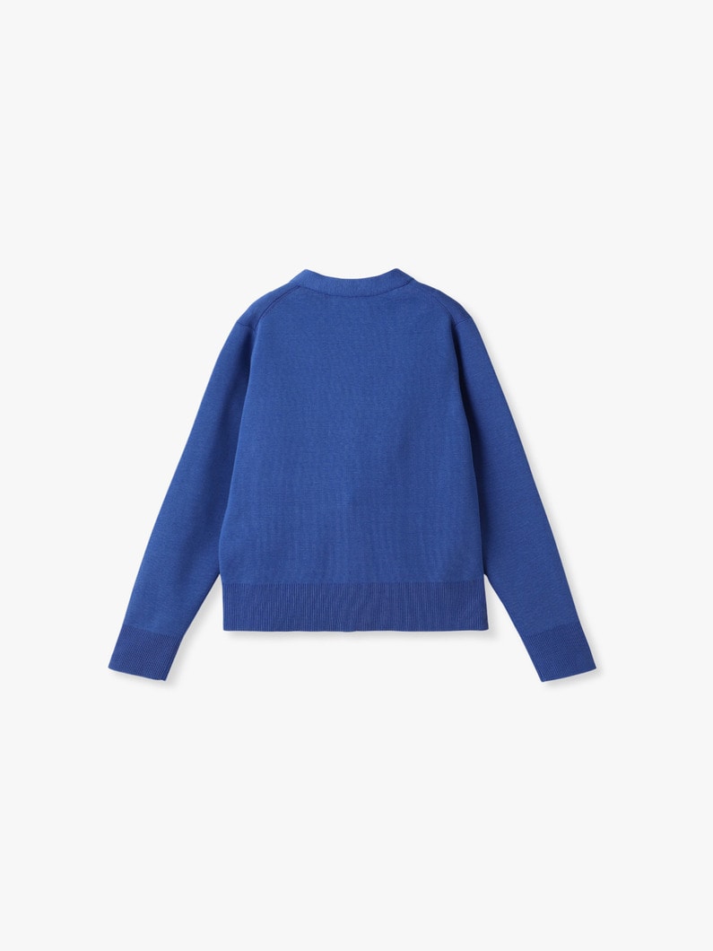 シルク コットン ハイゲージ ニット カーディガン（イエロー/ブルー