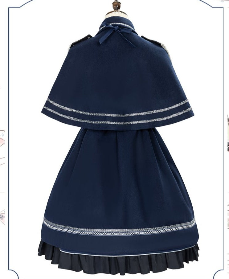 予約販売】ネイビーミリタリーロリィタジャンパースカートとマント