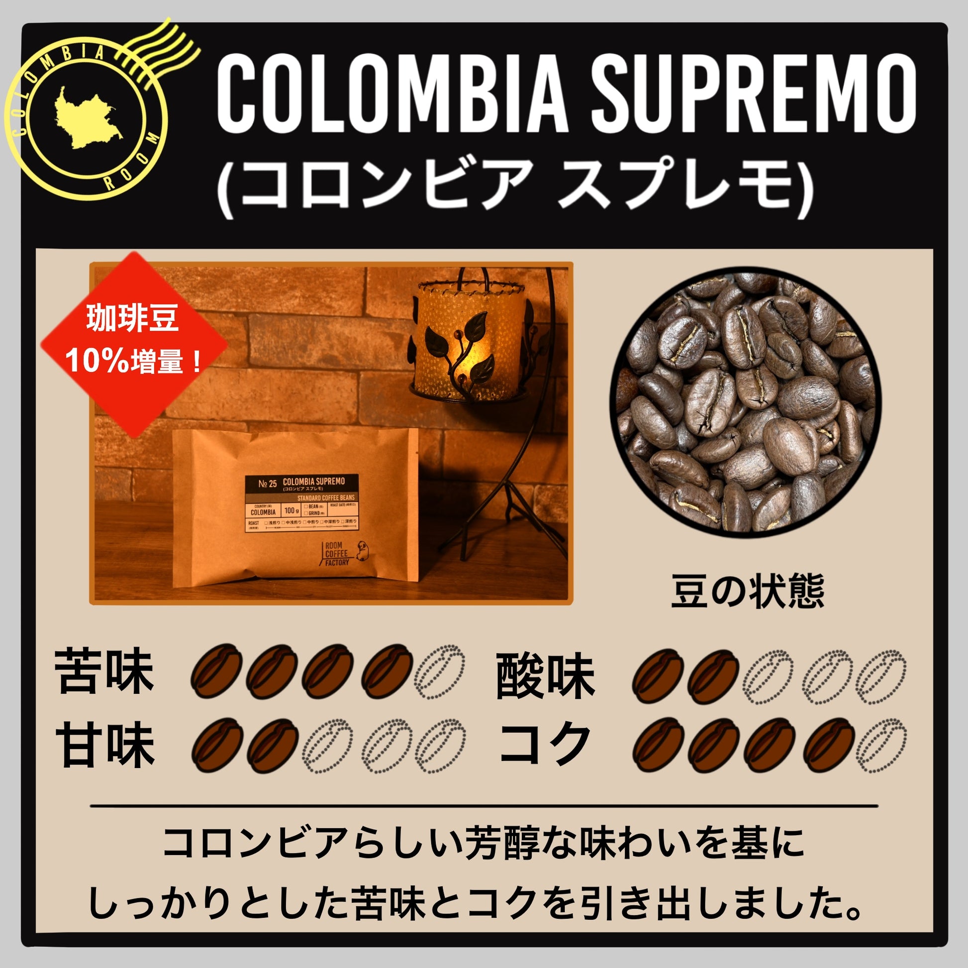 コロンビア】コロンビア スプレモ - Room Coffee Factory