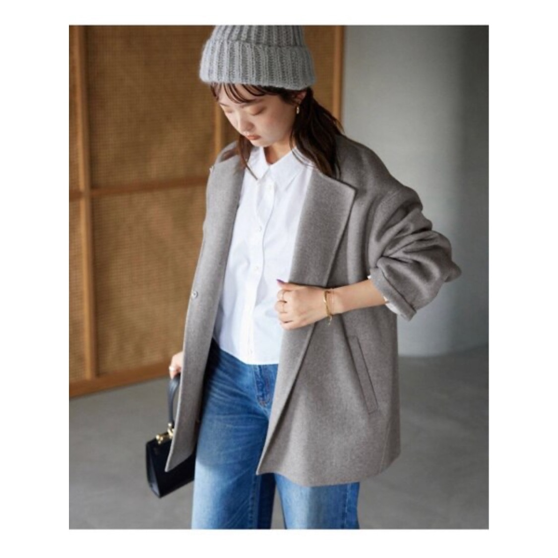 SALE／20%OFF】《追加》HAMILTONダブルフェイスショートコート SLOBE