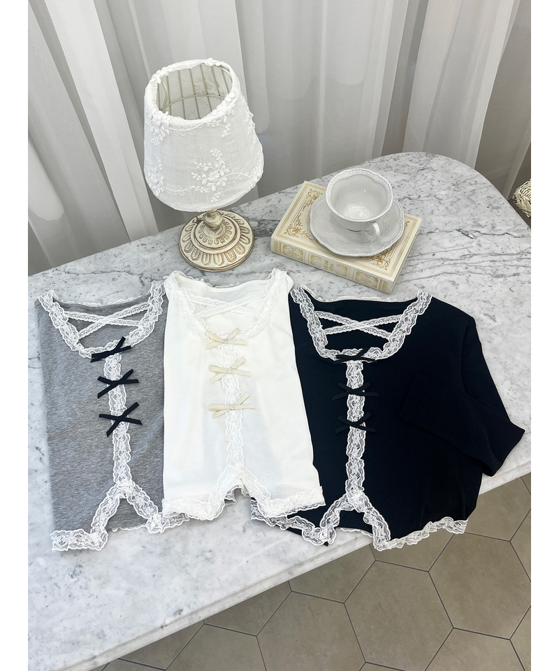 レースクロストップス｜MORE self LOVE モアセルフラブ 商品詳細