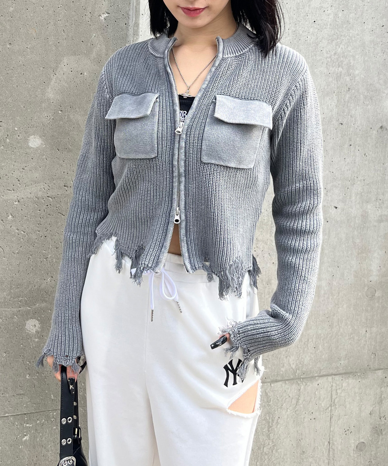 ピグメントダメージニット｜SPIRALGIRL スパイラルガール 商品詳細