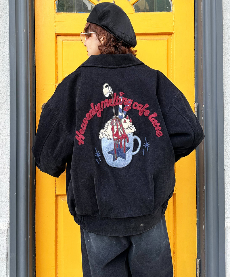 フロックツイル Dino CAFE BACK刺しゅうブルゾン｜DOUBLE NAME ダブル