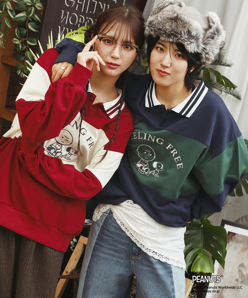 PEANUTSコラボ配色切替プルオーバー｜DOUBLE NAME ダブルネーム 商品