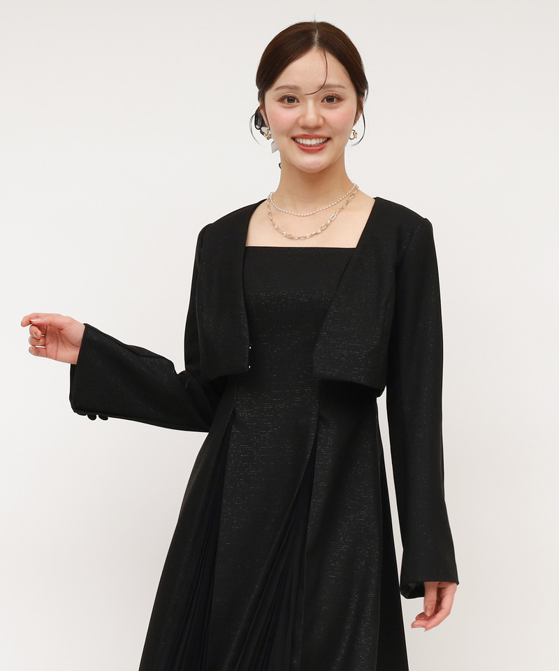 ラメツイードノーカラーショートジャケット｜ROYAL PARTY ロイヤル