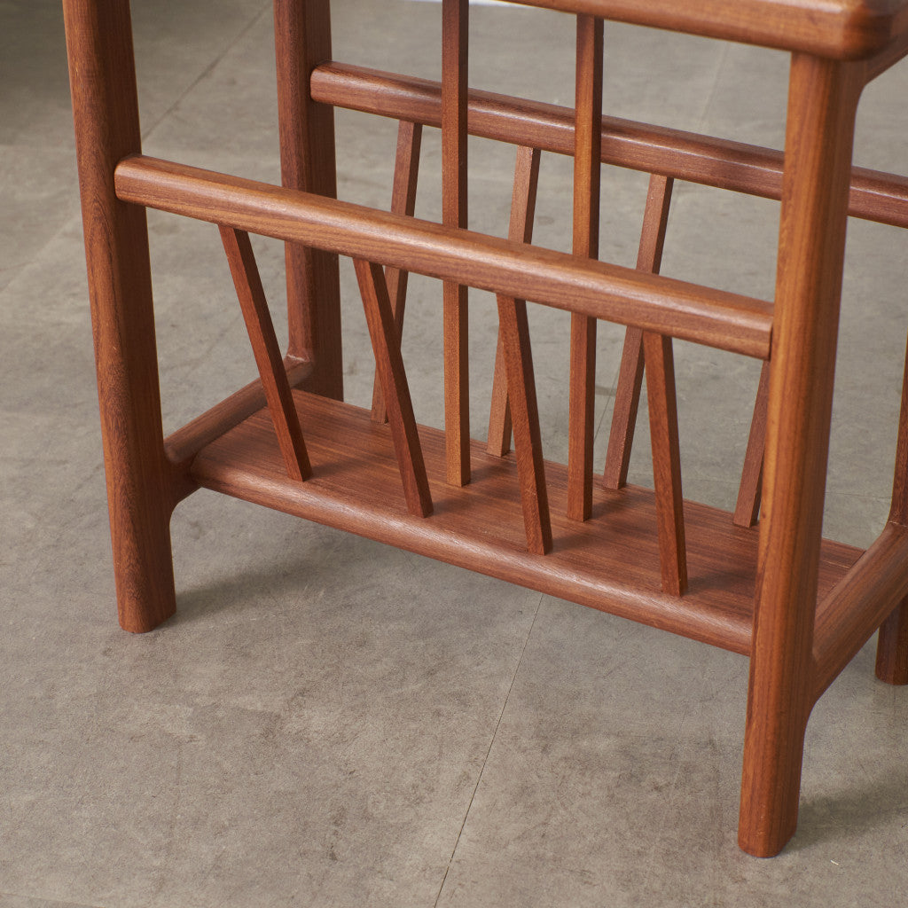 ヴィンテージ マガジンラック付き タイルトップサイドテーブル