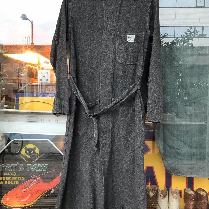 1950'S HERCULES BLACK CHAMBRAY SHOP COAT SZ/38 ブラック