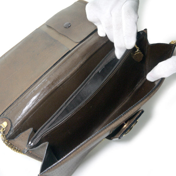 OLD Gucci ピグスキン横長チェーンクラッチバッグ（茶） – Vintage