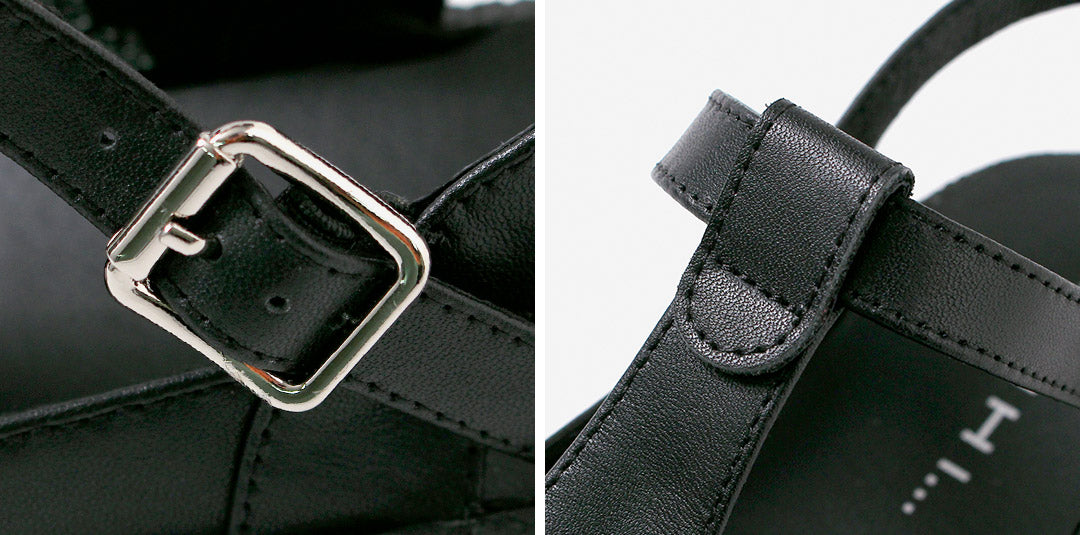 MOHI（モヒ） Tストラップ レザーサンダル / レディース フラット 本革