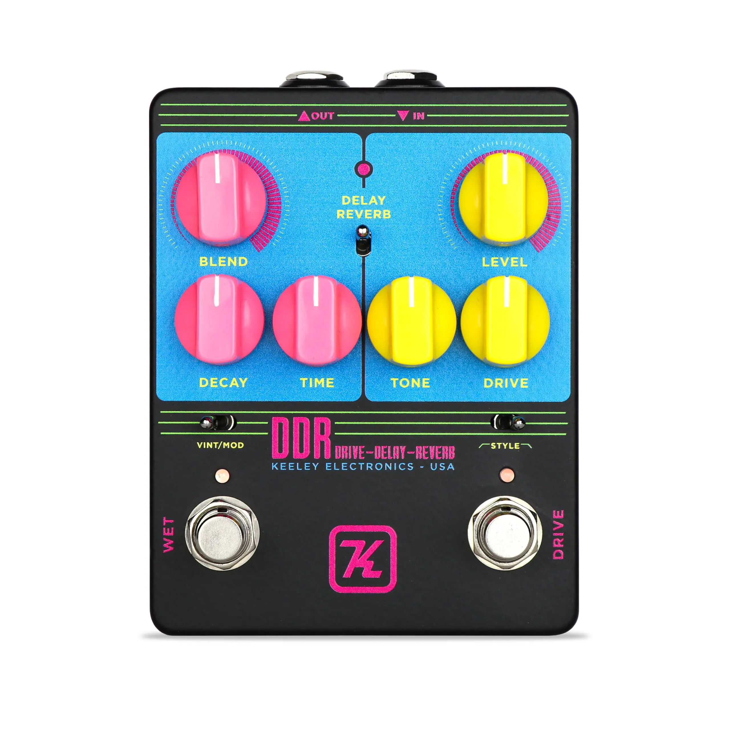 DDR - Drive Delay Reverb - 'Hot Neon' Custom Shop Edition - Keeley