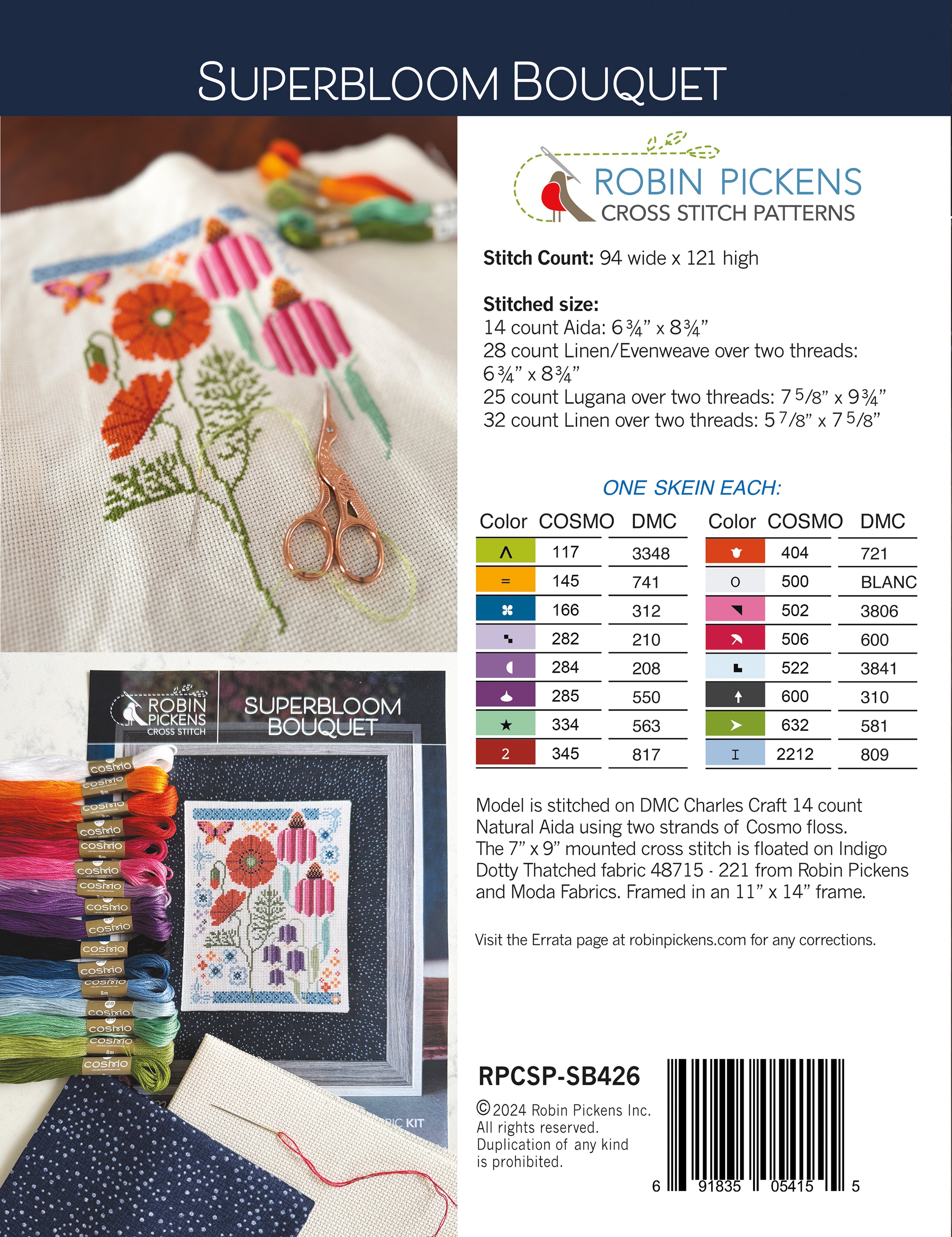 Superbloom Bouquet, printed pattern – Robin Pickens