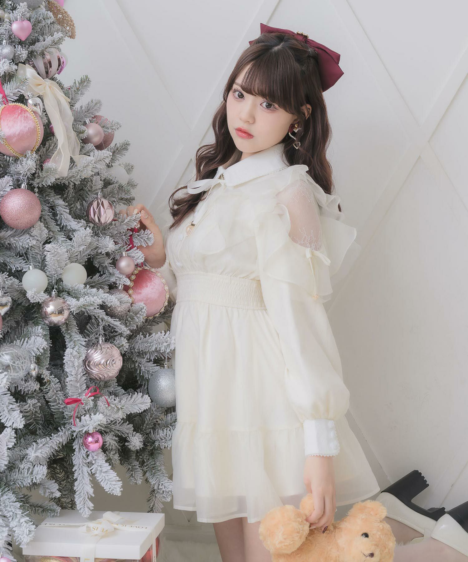 花柄チェックミニワンピース | Rlab store