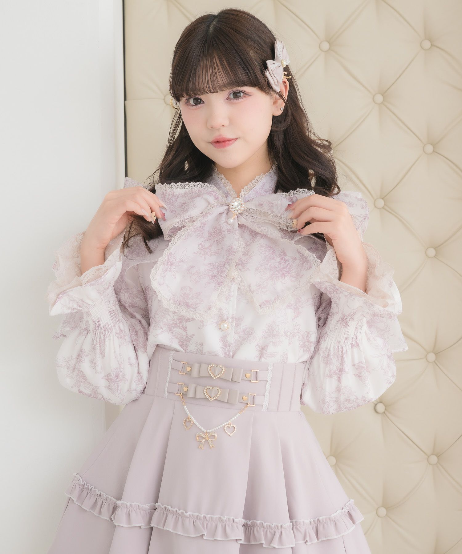 ボウタイリボンラッフルブラウス | Rlab store