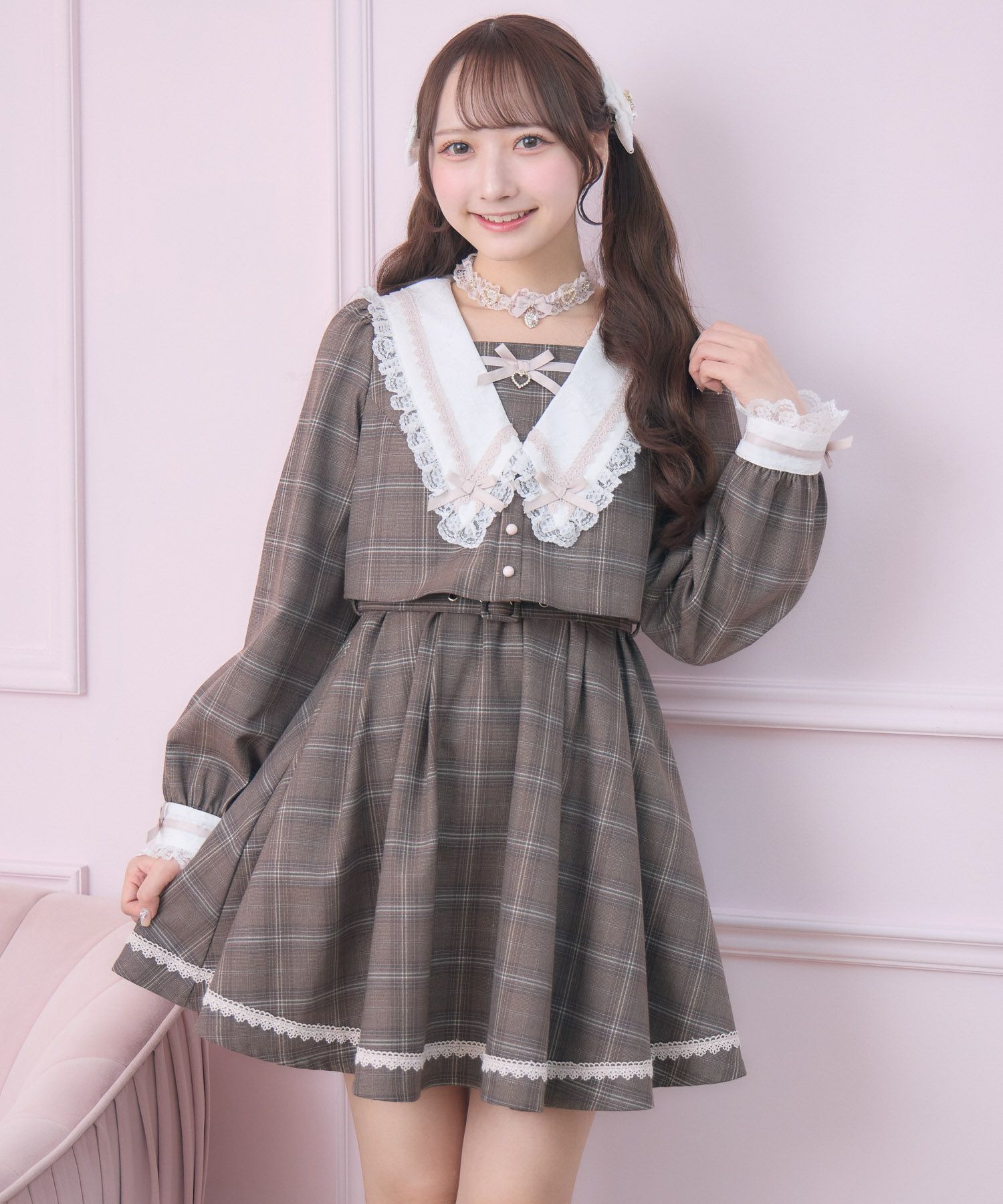 レイヤード配色セーラーワンピース | Rlab store