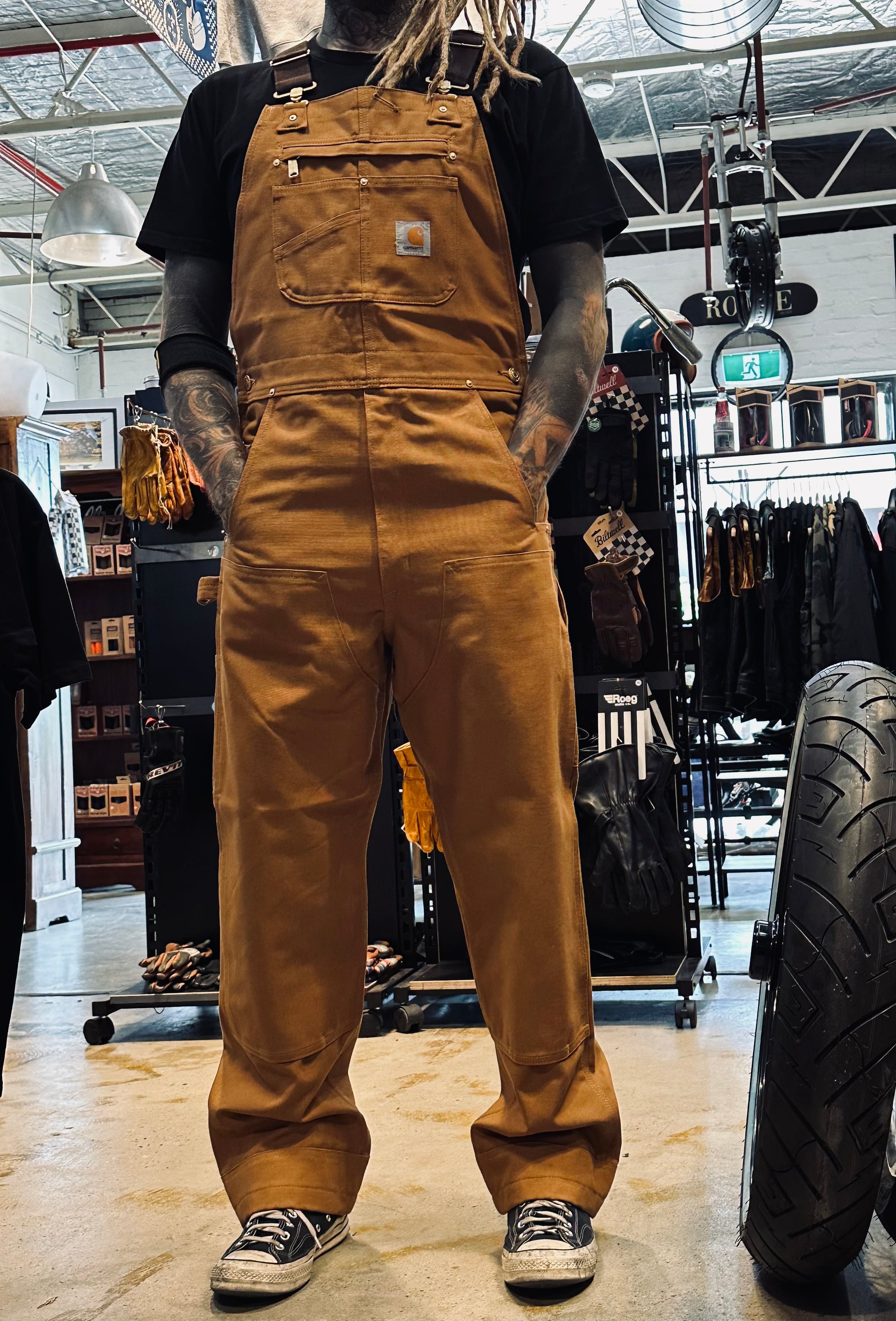 CARHARTT RELAXED FIT DUCK BIB OVERALL BROWN - Rogue Motorcycles