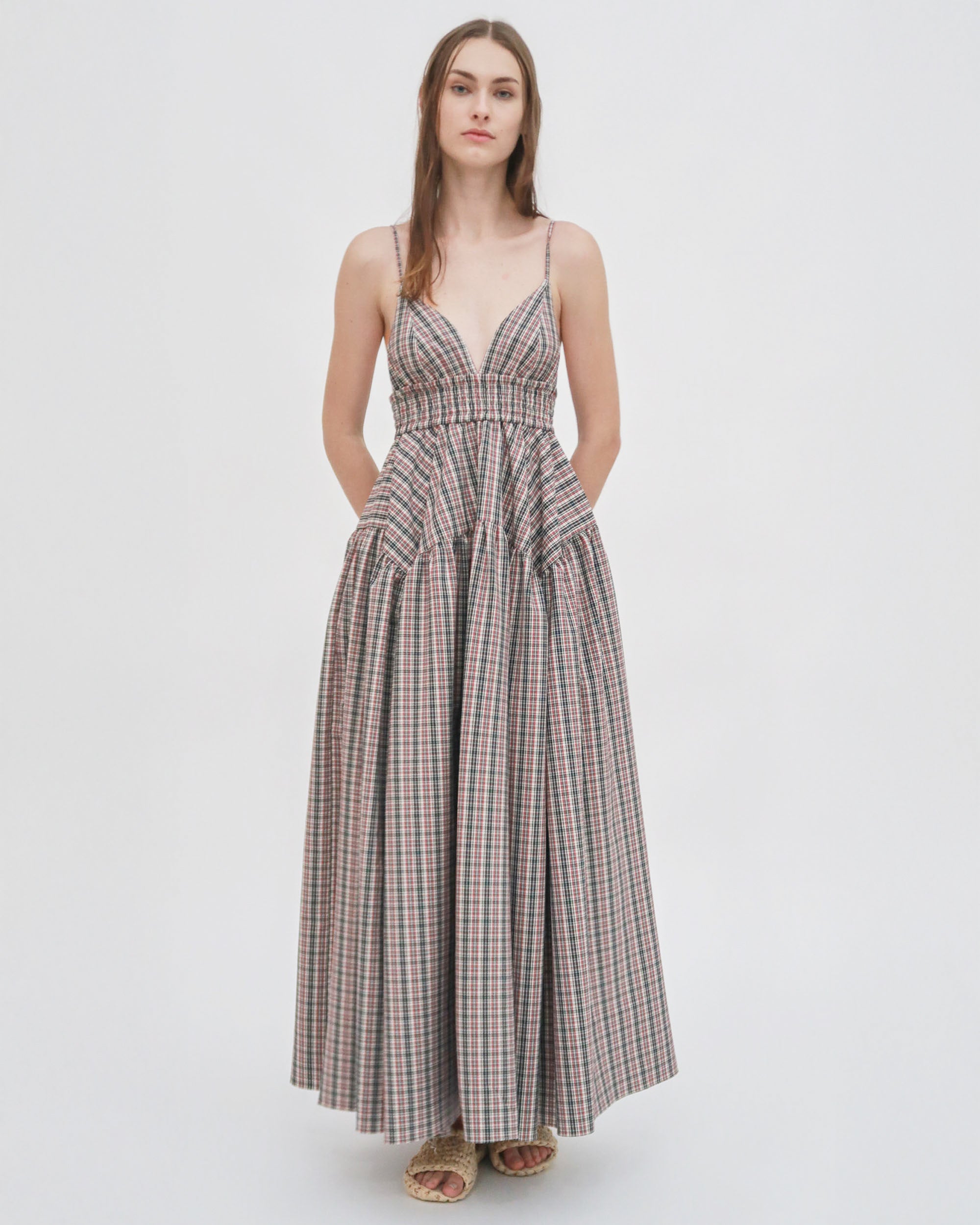 GATHERED PEPLUM CAMISOLE DRESS – Rosetta Getty