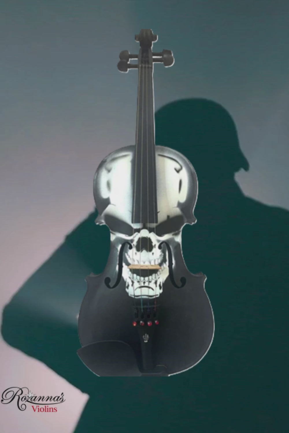 Scourge of War Skull Violin with Carbon Fiber Bow Case – Rozanna's