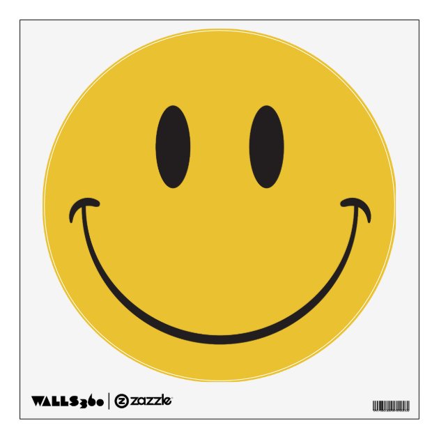 Super big smile happy face Emoji Wall Decal | Zazzle