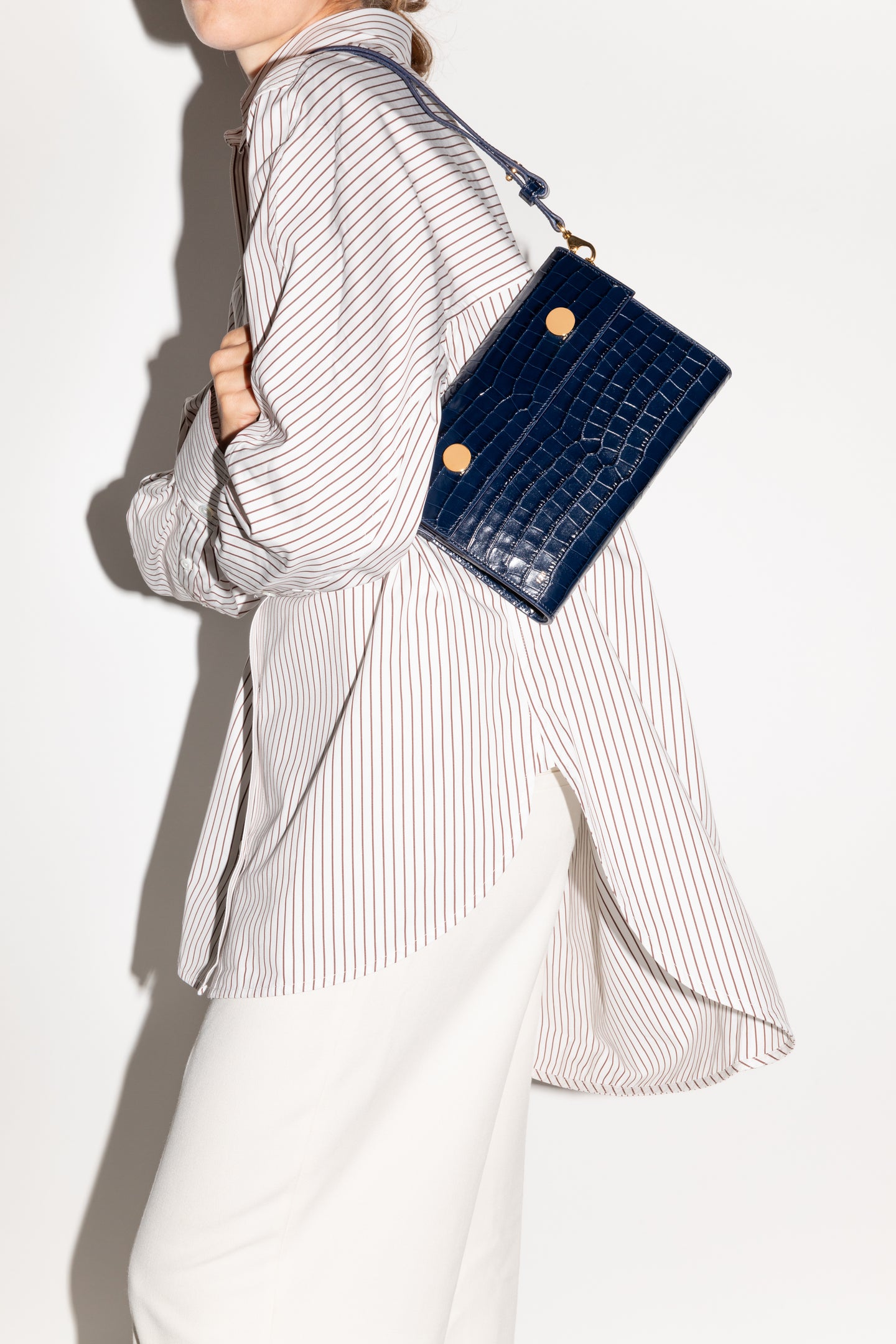 RSVP | Bag - Golden eyes - Embossed Croc Navy – RSVP Paris