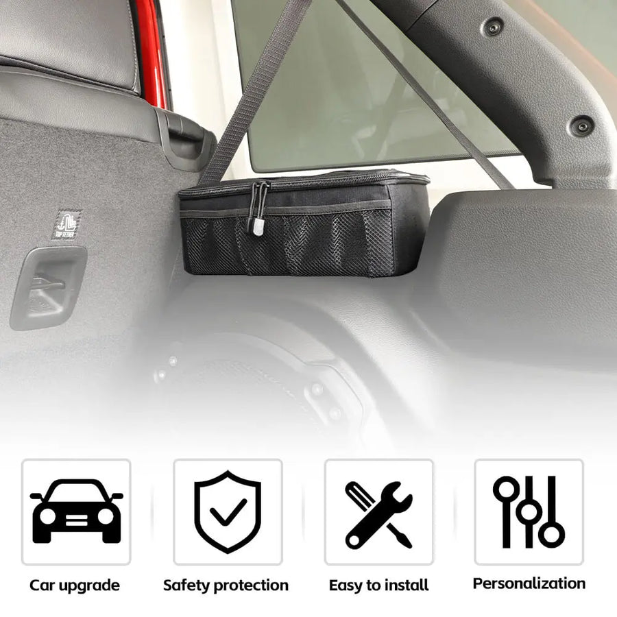 RT-TCZ Black Interior Side Storage Bag Rear Trunk Organizer For
