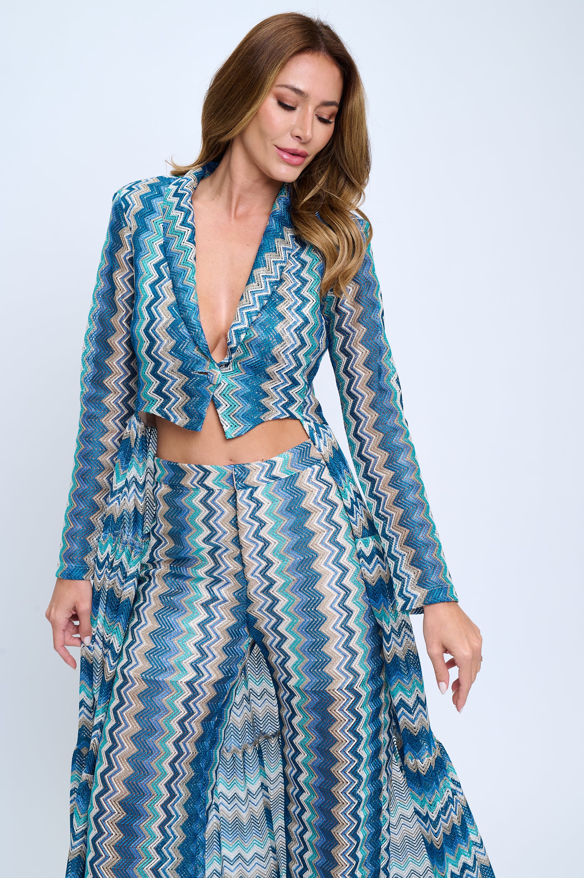 Missoni chevron zig-zag print jacket and pants suit set – Rubber Ducky