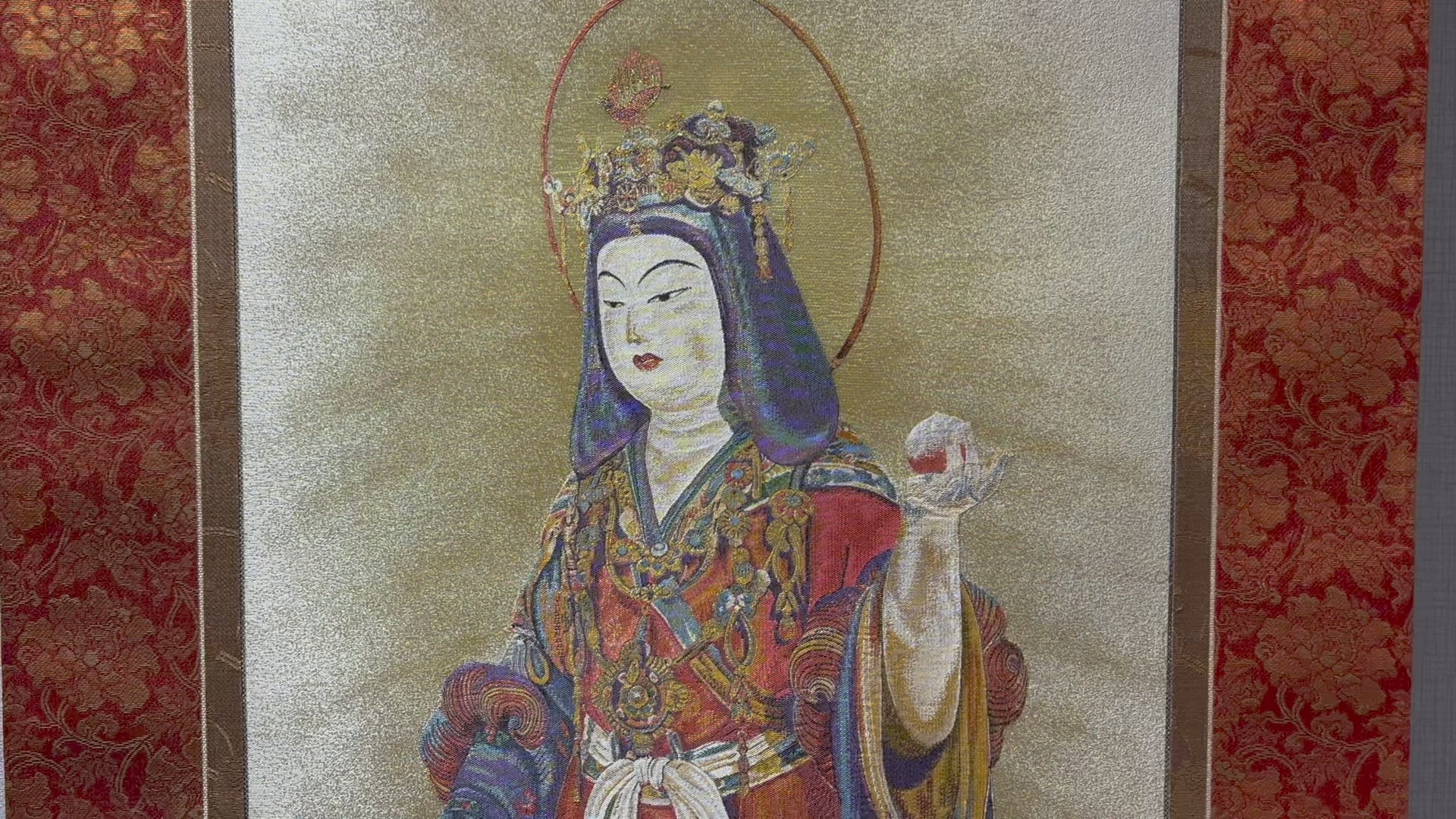 西陣極細織掛軸 ウォールデコ 吉祥天立像 – Rui Arts and Crafts