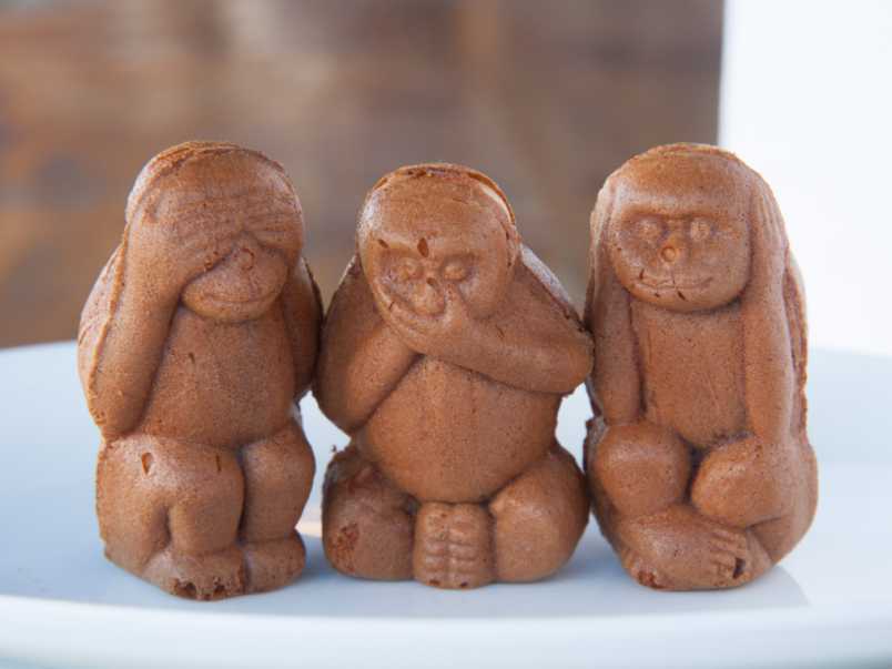 かわいすぎる三猿の人形焼。「見ざる言わざる聞かざる」どれから食べる