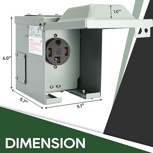 RVGUARD 30 Amp RV Power Outlet Box | 125/250 Volt NEMA 14-30R