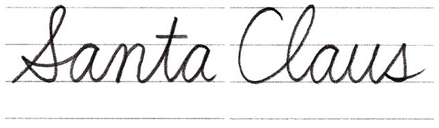再アップ)筆記体で書こう ”Santa Claus” in cursive