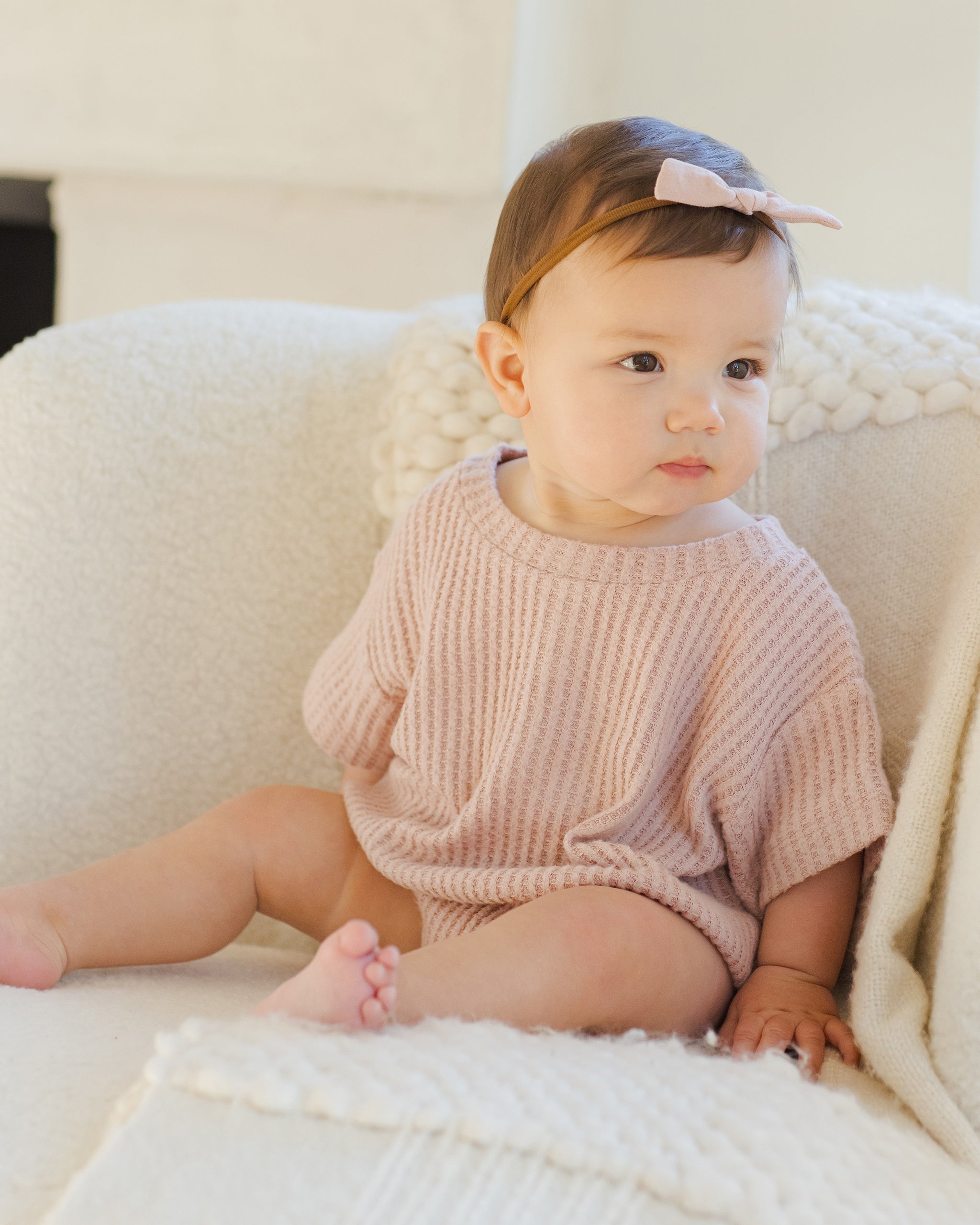 Relaxed Bubble Romper Rose – Quincy Mae