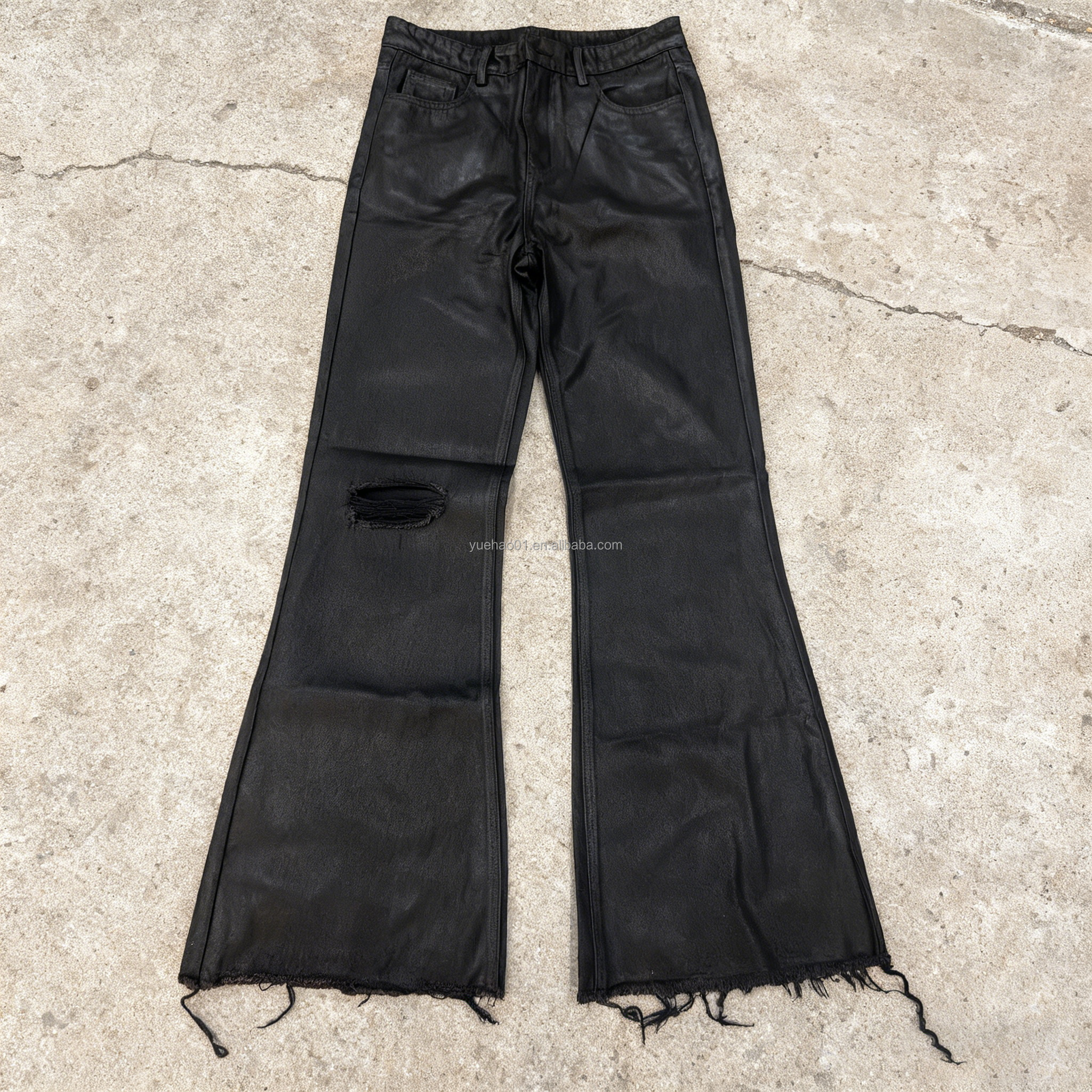 Buy In Bulk Wax Black Jeans Crumpled Hand-Wax Luxury | Alibaba.com